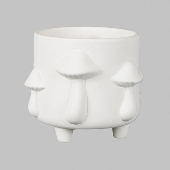 Mushroom Footed Container (Bisque)