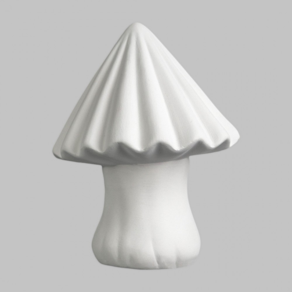 Ceramic Bisque Ribbed Mushroom (Bisque)