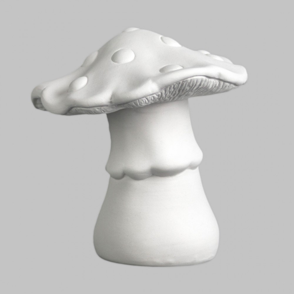 Ceramic Bisque Ribbed Mushroom (Bisque)