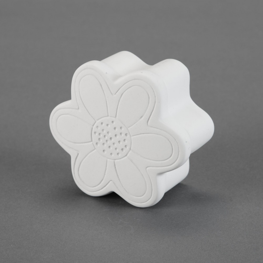 Ceramic Bisque Flower Trinket Box (Bisque)
